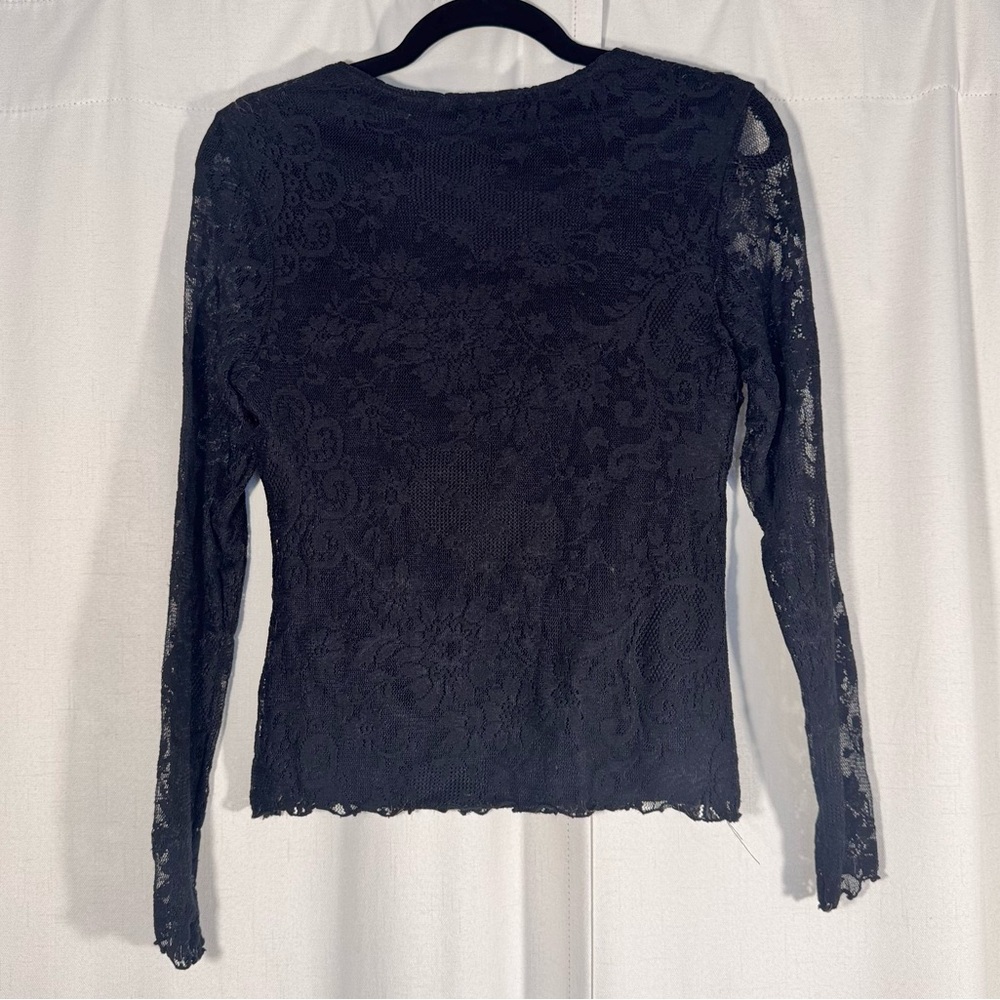 Moa Moa Y2K Black Lace Long Sleeve Top - Picture 2 of 6